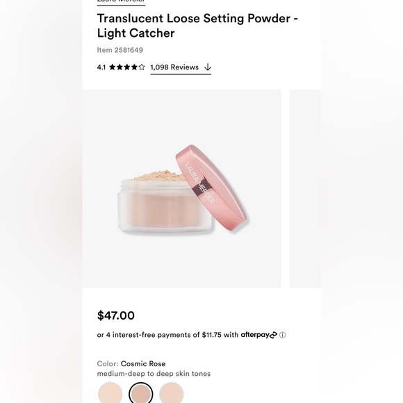 LAURA MERCIER TRANSLUCENT LOOSE SETTING POWDER LIGHT CATCHER CELESTIAL LIGHT 💕 - Picture 3 of 3